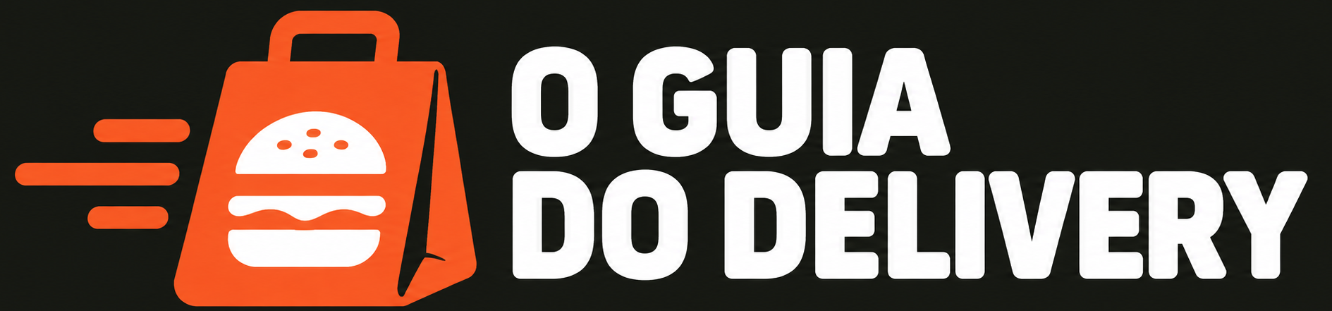 O Guia do Delivery, logo com sacola e hambúrguer
